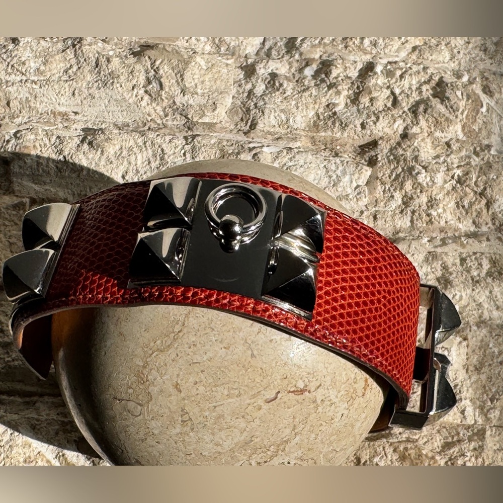 Hermes sanguine lizard collier de Chien CDC bracelet box - Picture 6 of 16